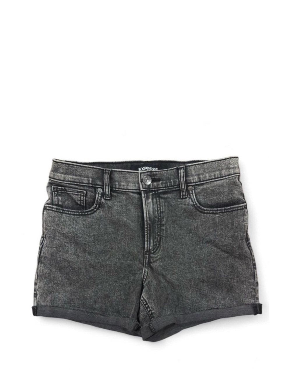 Express Women's Midi Mid Rise Denim Shorts Size 6